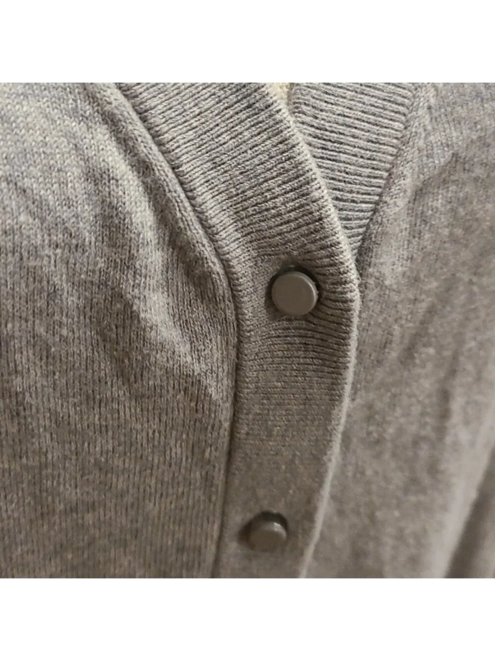 Kate Spade long grey vneck button up cardigan with bow cuffs cashmere bl…